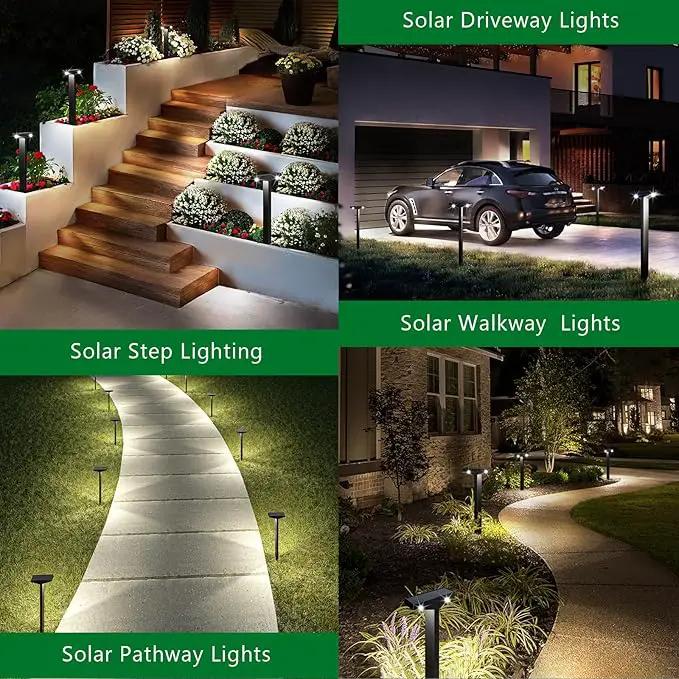 JSOT Bright Solar Pathway Lights for Outside, 10 Pack Solar Landscape Lighting for Outdoor Waterproof, Solar Outdoor Decorations Lamps for Yard, Garden, Patio, Sidewalks, Driveway. (Cool White) by GreenHaven Gardens