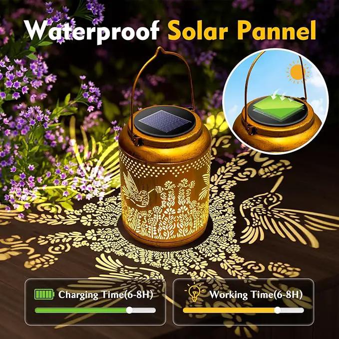 Hyrion Hummingbird Solar Lanterns Outdoor Waterproof Metal Hanging Lights, Garden Decor Gifts for Women, Mom, Grandma Solar Decorations for Yard, Patio, Backyard, Porch, Lawn, Tabletop, Walkway by GreenHaven Gardens