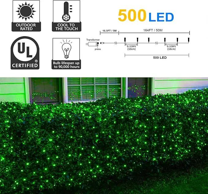 164Ft 500 LED St Patrick's Day Lights, Waterproof 8 Twinkle with Memory Functions Green String Lights for Indoor Outdoor Tree Garden Decoration (Green) by GreenHaven Gardens