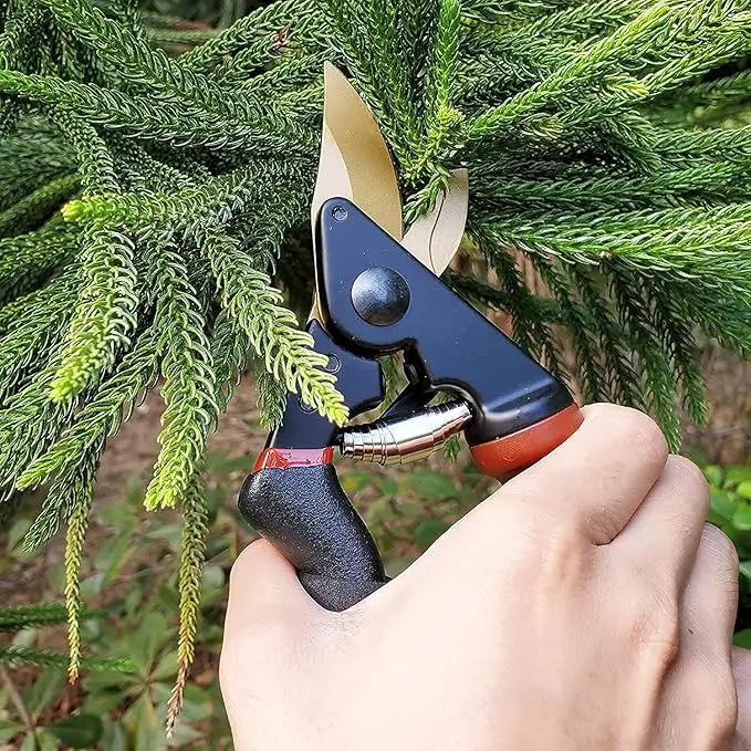 gonicc 8.5" Professional Rotating Bypass Titanium Coated Pruning Shears(GPPS-1014), Secateurs, Scissors, Pruners with Heavy Duty SK5 Blade. Soft Cushion Grip Handle for Everyone. by GreenHaven Gardens