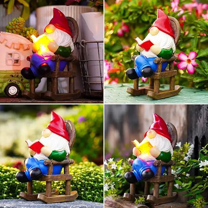 Goodeco Solar Gnome Statue for Garden - Perfect Relaxing Home or Outdoor & Fairy Garden Decor, Great as Birthday or Mom Gifts- 5.7x8.1 in by GreenHaven Gardens