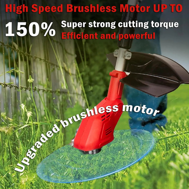 Cordless String Trimmer Compatible with Milwaukee 18V Batteries,Folding 3 in 1 Electric Weed Wacker with Brushless Motor,8 INCH Electric Weed Wacker/Edger Trimmer for Lawn,Garden,Yard(Tool Only) by GreenHaven Gardens
