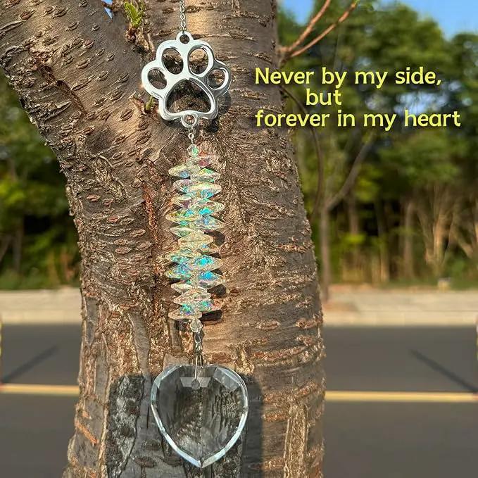 Dog Memorial Suncatcher Colorful Sunlight, Dog Memorial Gifts, Rainbow Impressions for Pet Loss, Pet Sympathy, Thoughtful Dogs and Cats Remembrance, Bereavement Gifts by GreenHaven Gardens
