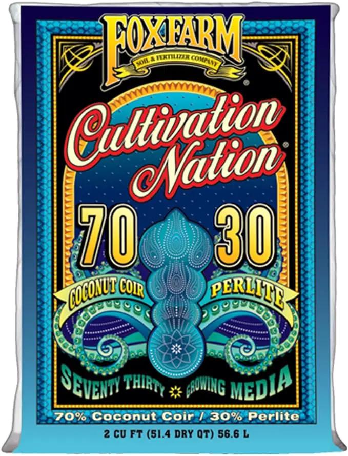 FoxFarm Cultivation Nation 70:30 Growing Media, 2cu ft - Mix of Coconut Coir and Perlite - Provides Aeration and Drainage, Use for Indoor/Outdoor Container Gardens by GreenHaven Gardens