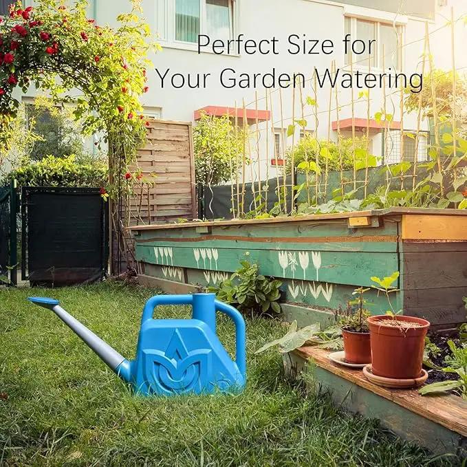 XXXFLOWER 1.5 Gallon Blue Watering Can Outdoor Garden Flower Plant, Lightweight 6 L Water Cans with Detachable Nozzle Watering Pot for Office House Garden by GreenHaven Gardens