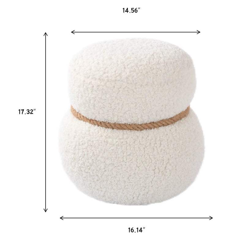 Snowman Stool With Cushion And Solid Wood Frame by HouseOfZazla