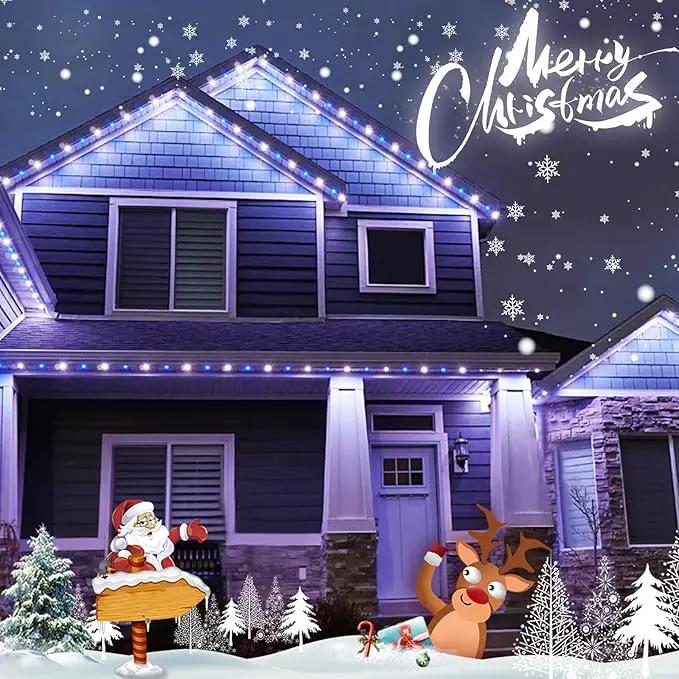 QITONG 4 Pack Blue and White Solar Fairy Lights, Each 33ft 100 LED String Light, 8 Modes Silver Wire Solar Twinkle Lighting for Tree Garden Yard Christmas by GreenHaven Gardens