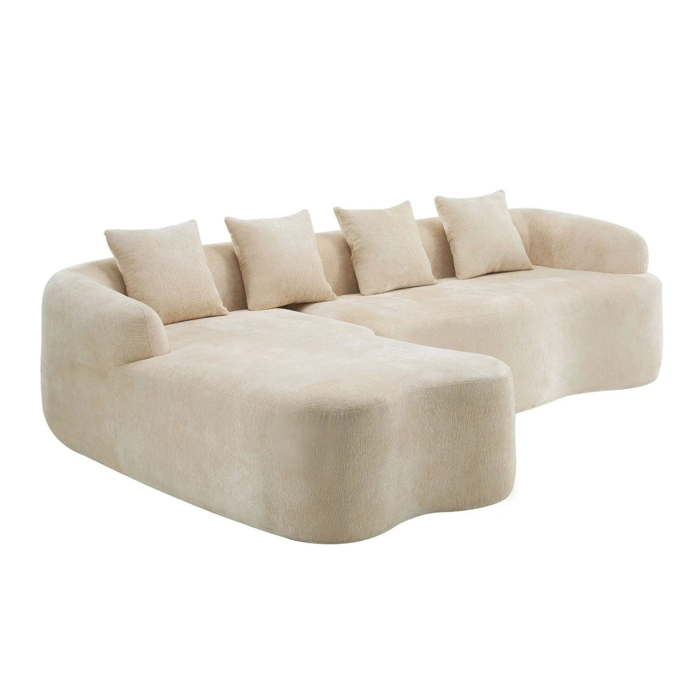 Modular L-Shape Sectional Sofa With Curved Chaise by HouseOfZazla