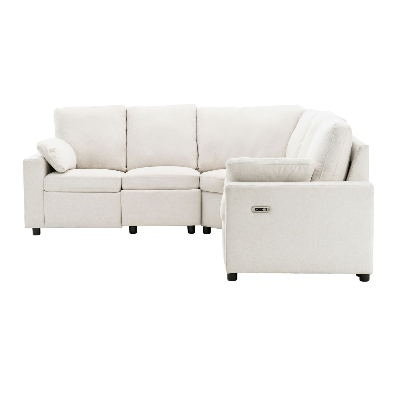 Power Recliner Sectional Sofa Home Theater Reclining Sofa With Two USB Ports, Two Storage Drawers For Living Room by HouseOfZazla