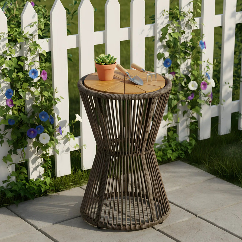 Outdoor Side Table, Dark by HouseOfZazla