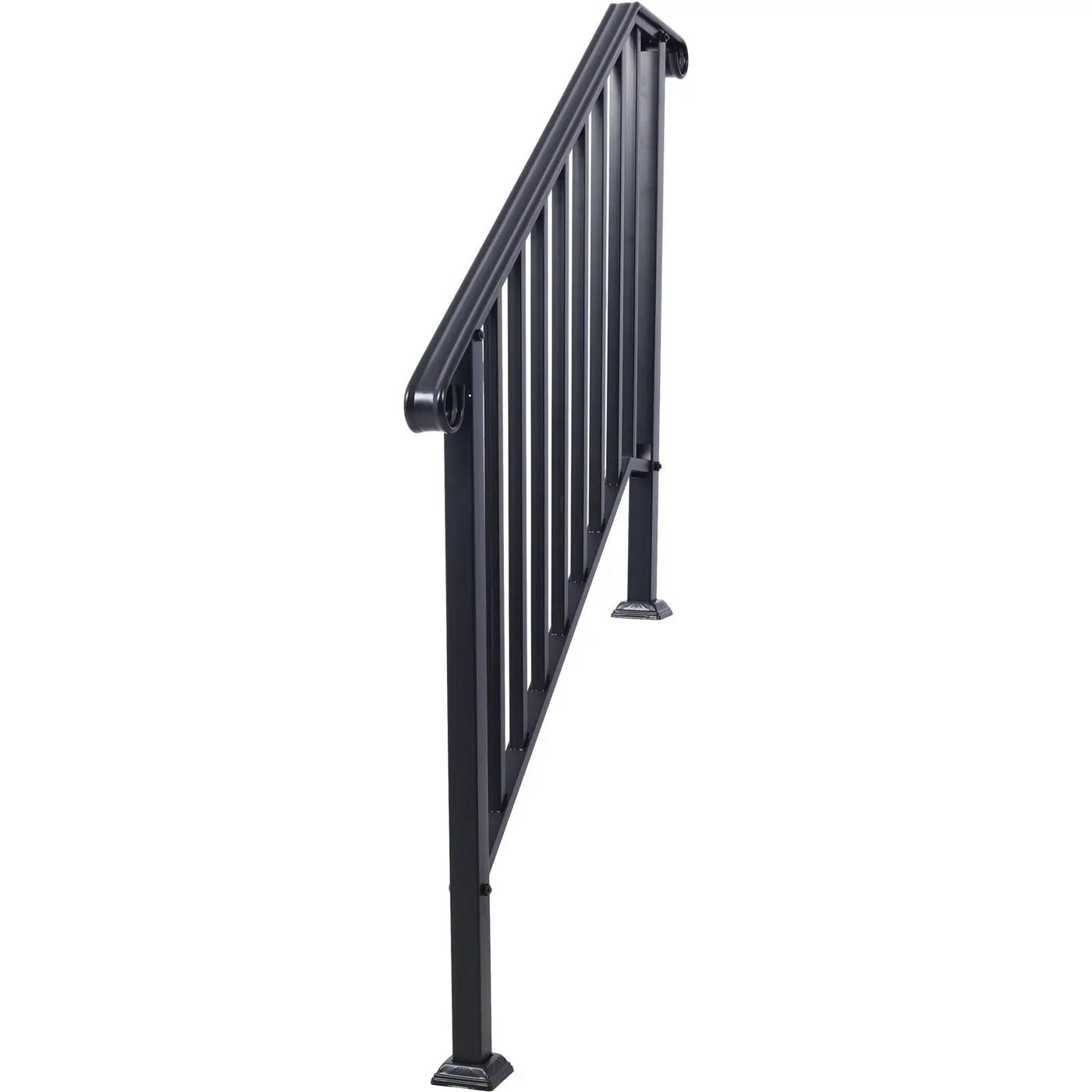 Handrails For Outdoor Steps, Fit 2 Or 3 Steps Outdoor Stair Railing, Wrought Iron Handrail, Flexible Porch Railing, Transitional Handrails For Concrete Steps Or Wooden Stairs by Unique Piece Furniture