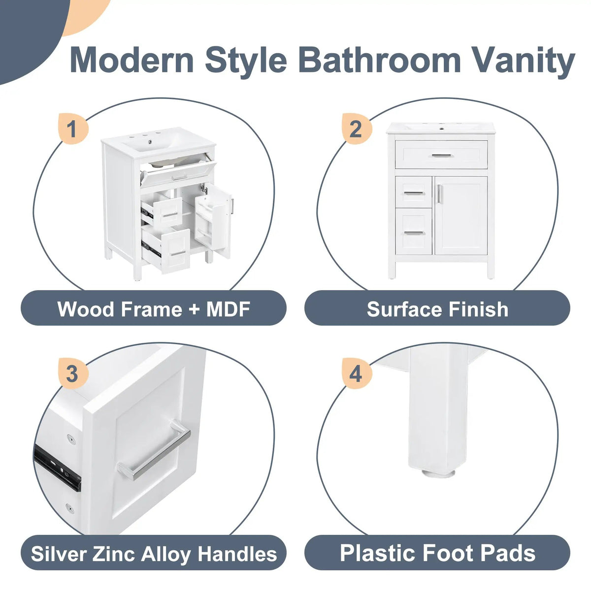 24 Inch Bathroom Vanity with Ceramic Sink by HouseOfZazla