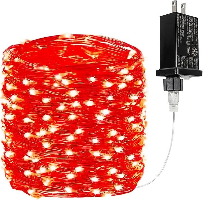 66Ft 200LED Fairy Lights Plug in, Waterproof String Lights Outdoor & Indoor 8 Modes with Timer, Valentines Light Bedroom Decor, Twinkle Light for Girl's Room Garden Christmas Decorations (Red) by GreenHaven Gardens