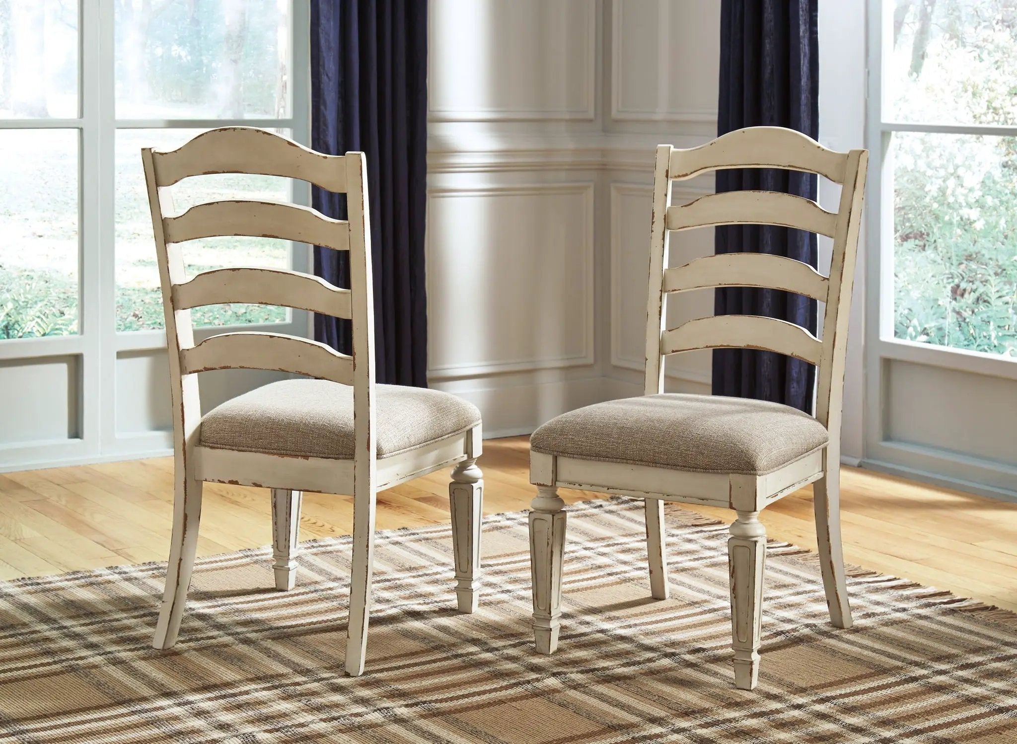 Realyn - Dining UPH Side Chair (Set of 2) - Ladderback - Chipped White by Unique Piece Furniture