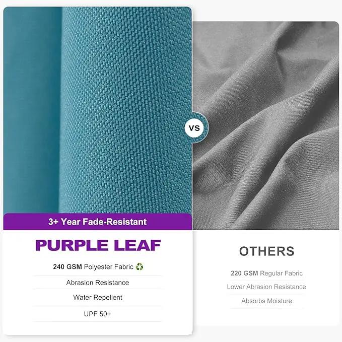 PURPLE LEAF 8.2' X 11.5' Tilting Patio Umbrella with Base Outdoor Cantilever Swivel Rectangle Umbrella Aluminum Offset Umbrella with 360-degree Rotation for Garden Deck Pool Patio Turquoise Blue by GreenHaven Gardens