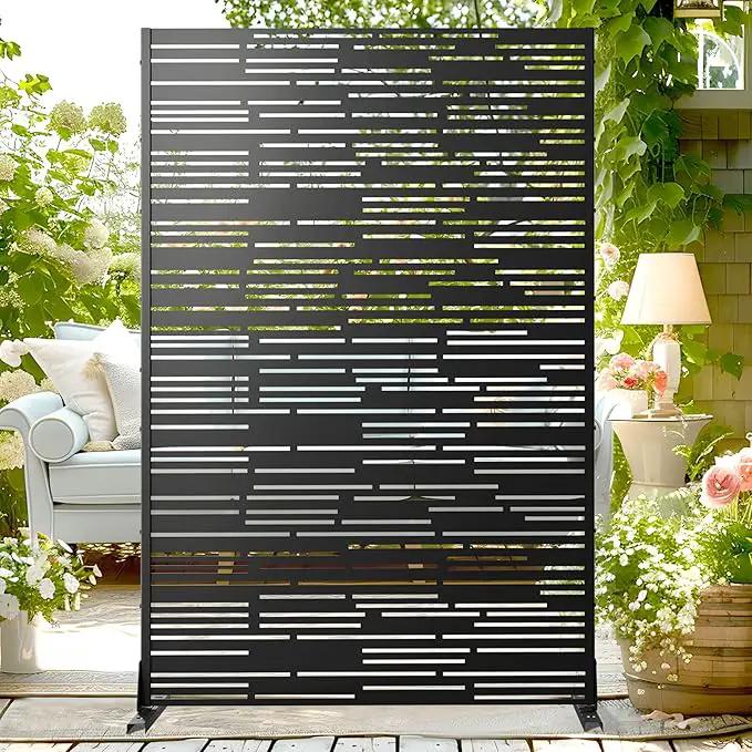 Outdoor Privacy Screen,72" H×47" W Metal Privacy Screen, Freestanding Privacy Fence Panels for Patio by GreenHaven Gardens