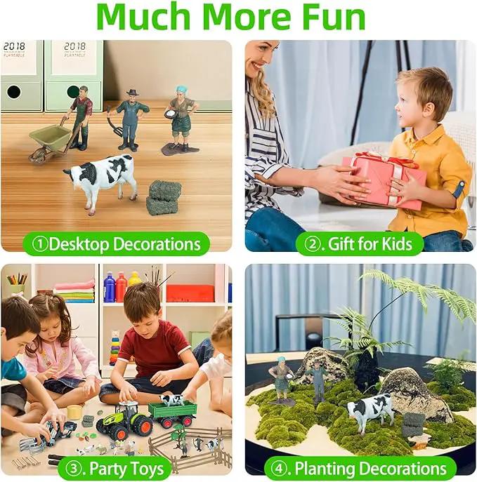46Pcs Farm Toys, Tractor Toy w/Lights & Sound, Farm Animals Toys for 3 4 5 6 7 8+ Year Old Toddler Girls Boys Kid, Figures Farmer Vehicle Truck Fence Farm Playset Educational Learning Toys by GreenHaven Gardens