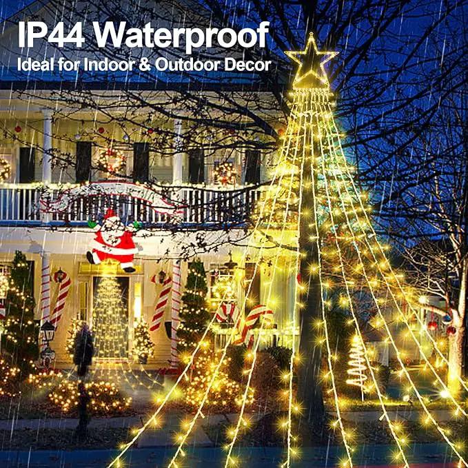 JXLEDAYY Christmas Lights Outdoor Decorations 344 LED Star Lights - Easy to Install Waterproof Fairy String, 8 Modes Xmas Tree for House Garden Party Wedding Holiday-Warm White by GreenHaven Gardens