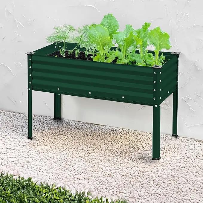 Best Choice Products 48x24x30in Galvanized Raised Garden Bed, Metal Elevated Planter Box, Vegetable Garden for Backyard, Patio, Balcony - Dark Green by GreenHaven Gardens