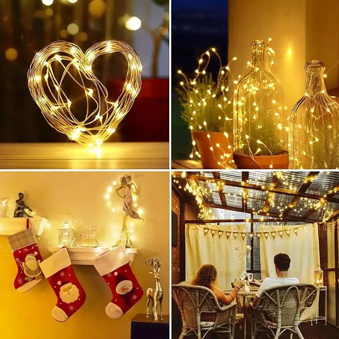 kolpop Solar Fairy Lights for Outside Waterproof, 3 Pack 96FT 240LED Solar Powered String Light Outdoor, 8 Modes Copper Wire Solar Twinkle Lighting for Tree Garden Yard Christmas(Warm White) by GreenHaven Gardens