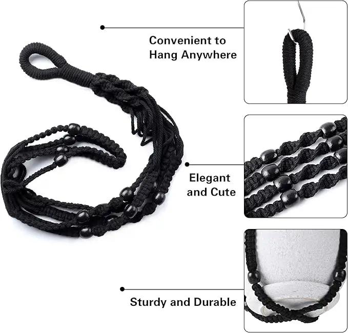 Augshy Macrame Hanging Planter, 2 Pack Hanging Planters for Indoor Plants Indoor Outdoor Decor Handmade Hanging Plant Holder(35 Inch) by GreenHaven Gardens