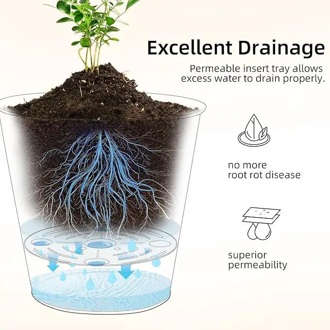 KOL 25" H. Metal Hand-Hammered Planters with Inner Pots 2-Pack, White Decor Planter for Deck, Patio, Porch - Galvanized Steel Handcrafted Flower Pot - w/Water Level Indicator - Indoor Outdoor Use by GreenHaven Gardens
