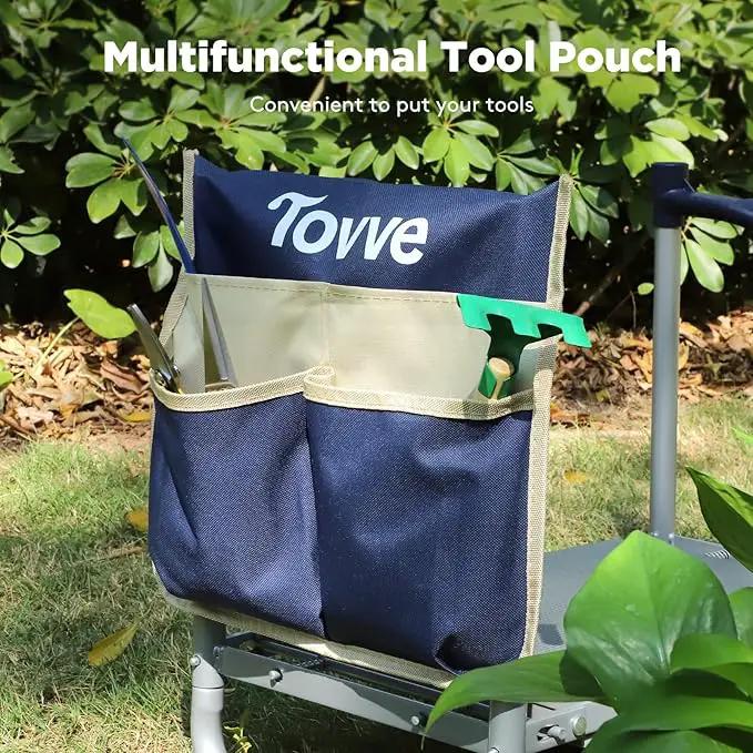 Upgraded Garden Kneeler and Seat with Thicken & Widen Soft Kneeling Pad, Heavy-Duty Foldable Garden Stool with Large Garden Tool Bag, Portable Garden Bench Gardening Gifts for Women, Seniors by GreenHaven Gardens
