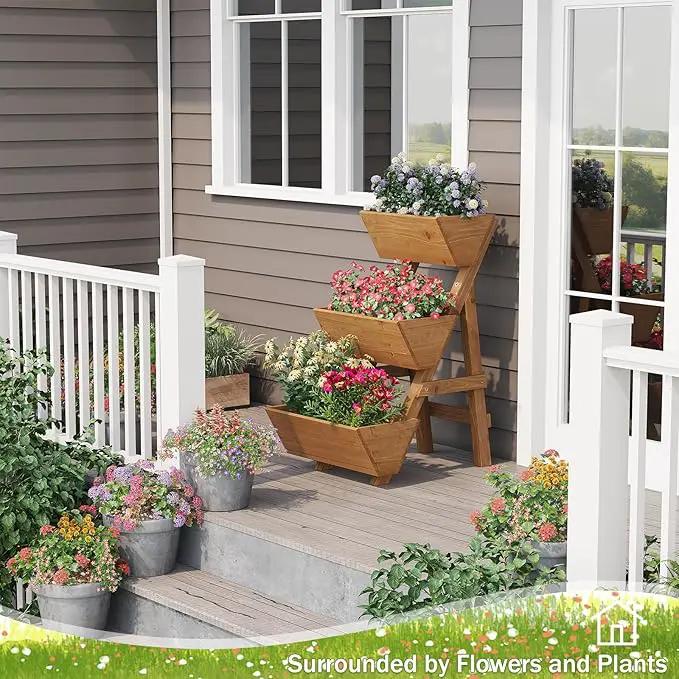 Small Raised Garden Bed, 3 Tier Vertical Garden Planter for Indoor & Outdoor, Raised Planter Box with Legs by GreenHaven Gardens