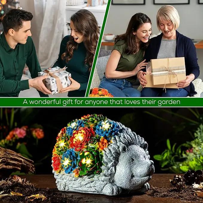 Solar Garden Statue – Cute Hedgehog with 7 Warm LED Lights, Solar-Powered & Weatherproof – Outdoor Lawn, Patio & Yard Décor – Charming Gift for Home & Garden Lovers by GreenHaven Gardens
