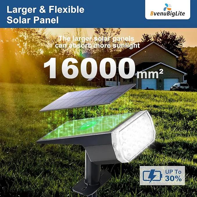 Solar Lights Outdoor Waterproof: IP65 Led Spot Light Decorations for Garden - 3 Lighting Modes Solar Powered for Yard - Dust to Dawn Landscape Lighting Patios Pathway Driveway 4PC White by GreenHaven Gardens