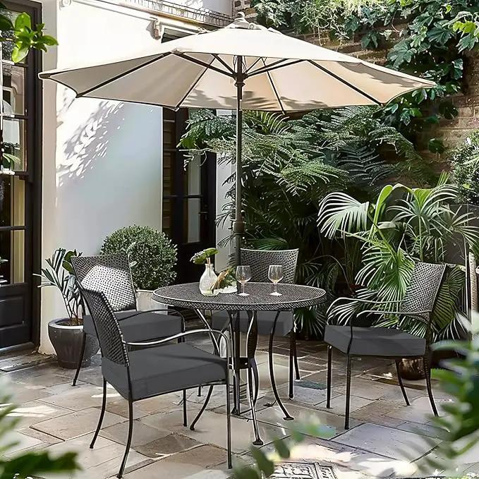 Favoyard Patio Chair Cushions 18 x 18 x 3 Inch Waterproof Outdoor Seat Cushions for Patio Furniture 3-Year Color Fastness Garden Sofa Couch Pads with Handle & Adjustable Straps Set of 2, Dark Grey by GreenHaven Gardens