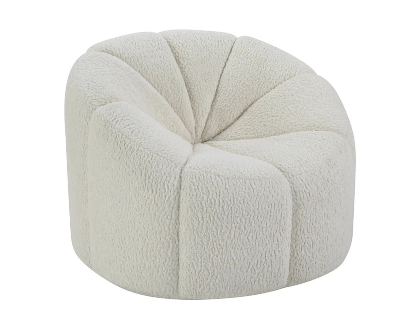Osmash - Teddy Sherpa Chair With Swivel - White by HouseOfZazla