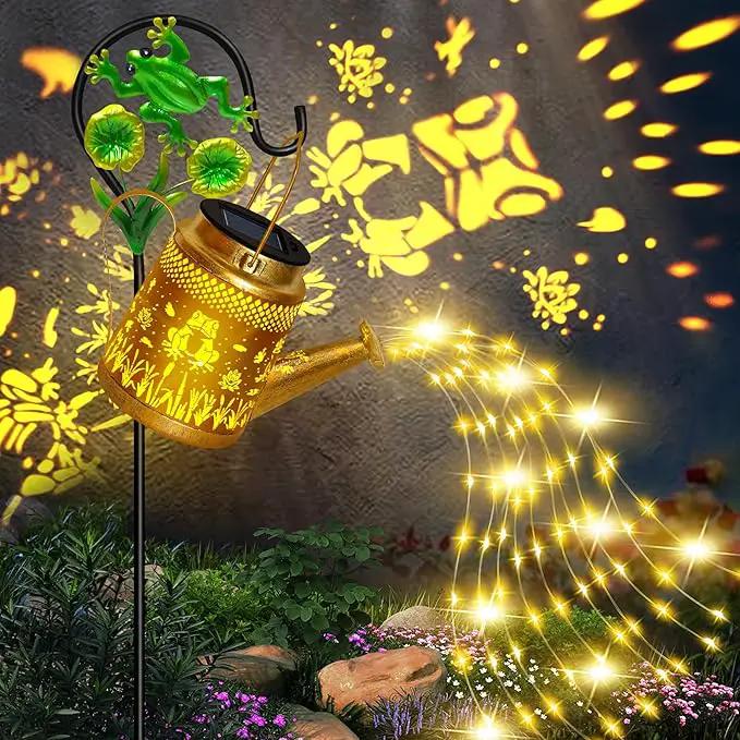 Solar Watering Can Lights Outdoor Garden Decor, Large Frog Hanging Lantern with Shepherd Hook, Waterproof Garden Lights for Outdoor Landscape Pathway Yard, Garden Gift for Mom Grandma by GreenHaven Gardens