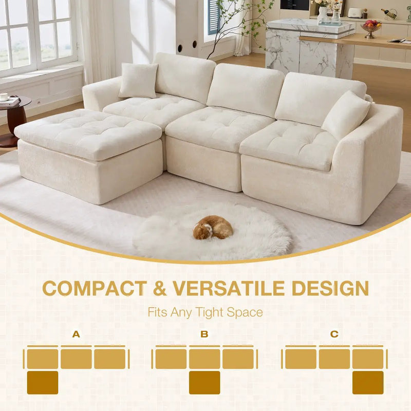 110'' Cloud Sectional Couch for Living Room by HouseOfZazla