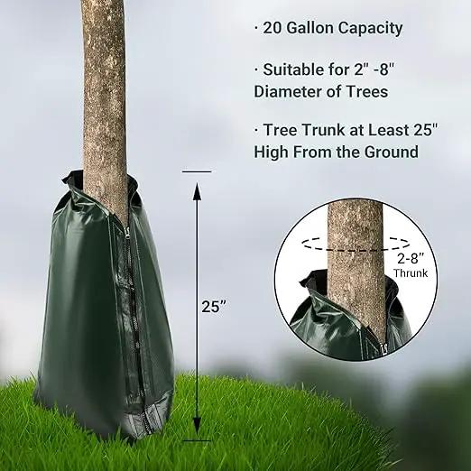 Tree Watering Bags 20 Gallon, Slow Release Gator Bags for Trees, Durable PVC Tree Drip Irrigation Bags with Heavy Duty Zipper, Deep Root Targeting - 3 Pack by GreenHaven Gardens