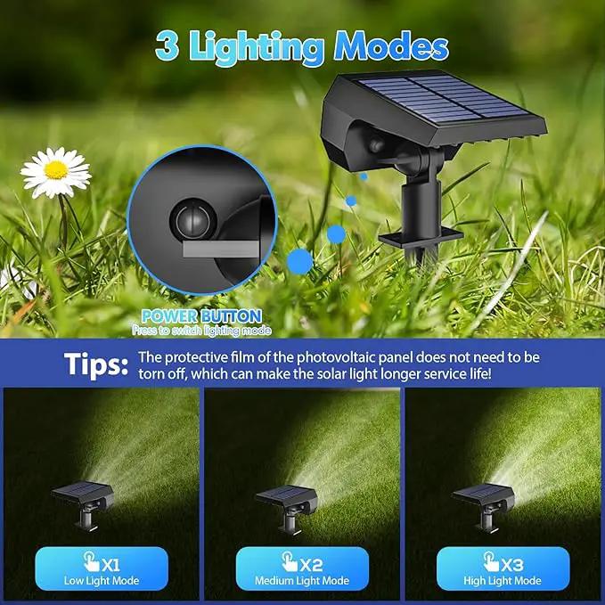 NYMPHY Solar Lights Outdoor Waterproof IP68, 56 LED 3 Lighting Modes Solar Powered Garden Yard Spot Solar Lights for Outside Landscape- 4 Pack (Cool White) by GreenHaven Gardens