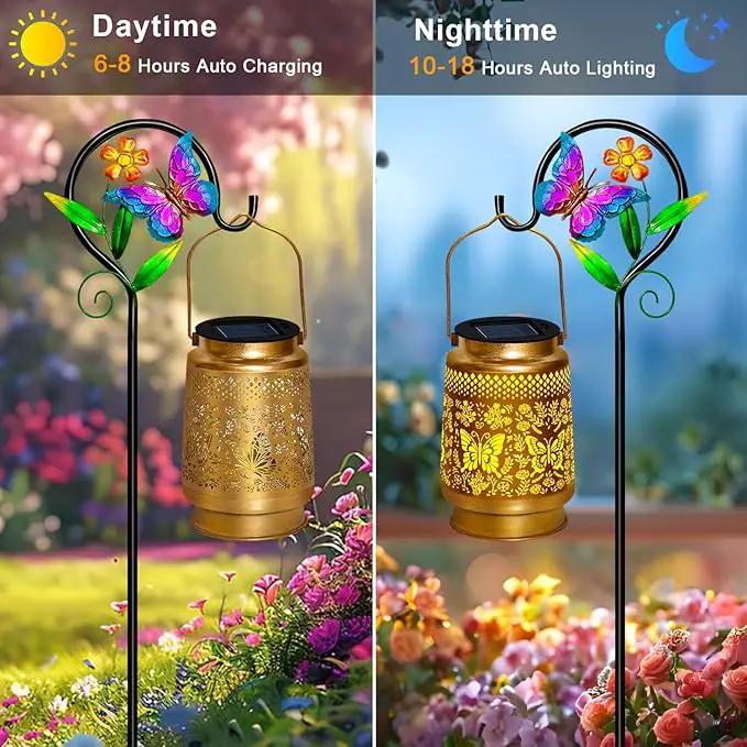 TEDOF Solar Lanterns Outdoor Waterproof,Butterfly Solar Lights Garden Decor Gifts for Mom Women Grandma Decoration Outside for Yard, Patio,Backyard,Porch by GreenHaven Gardens