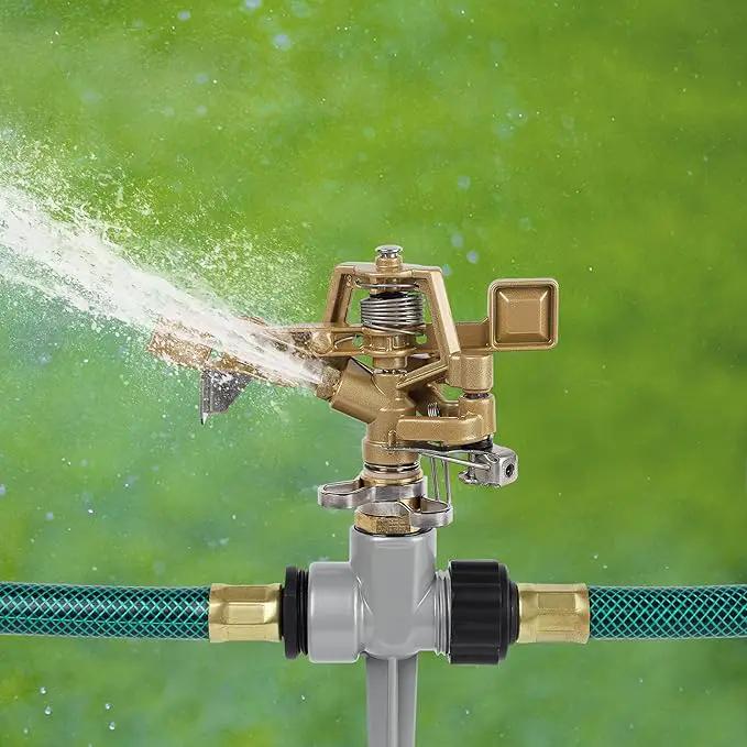 Biswing 2 Pack Impact Sprinklers with Stand (Spike), Heavy Duty Zinc Alloy Lawn Sprinkler Head on Spike Base, Adjustable Watering Sprinkler for Large Area Grass Yards Patio Garden Irrigation by GreenHaven Gardens