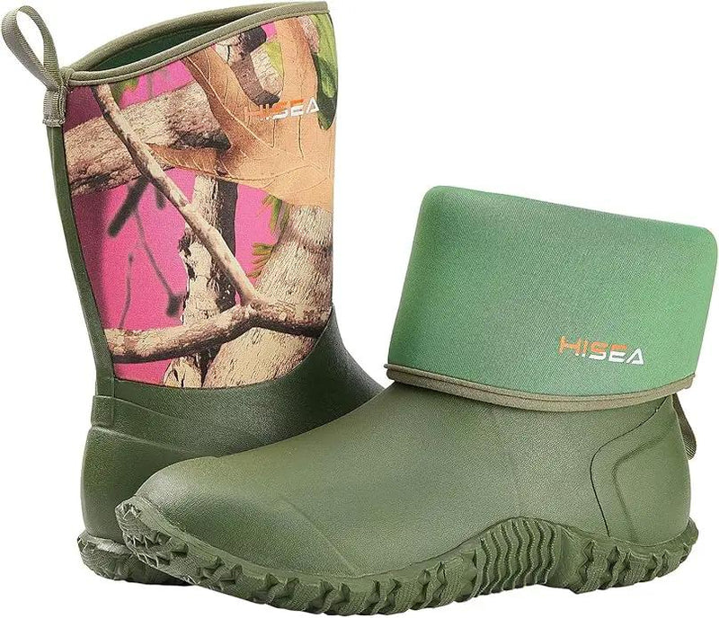 HISEA Women's Rubber Garden Boots Waterproof Insulated Yard Gardening Shoes Mid Height for Mud Working Outdoor by GreenHaven Gardens