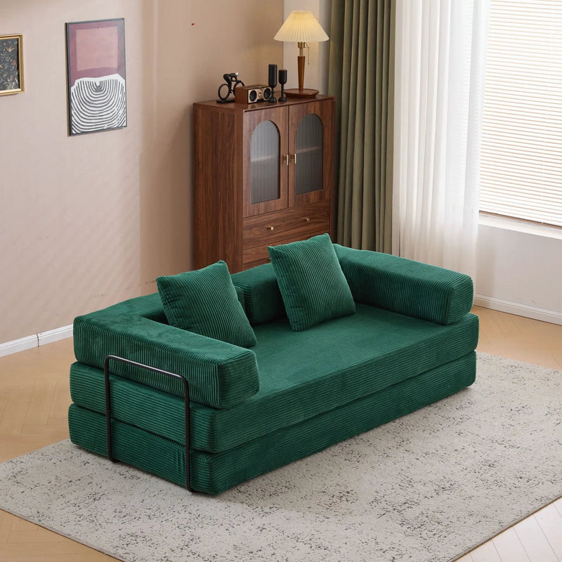Floor Couch, Convertible Floor Sofa Bed With Pillow Back Support Armrest by HouseOfZazla