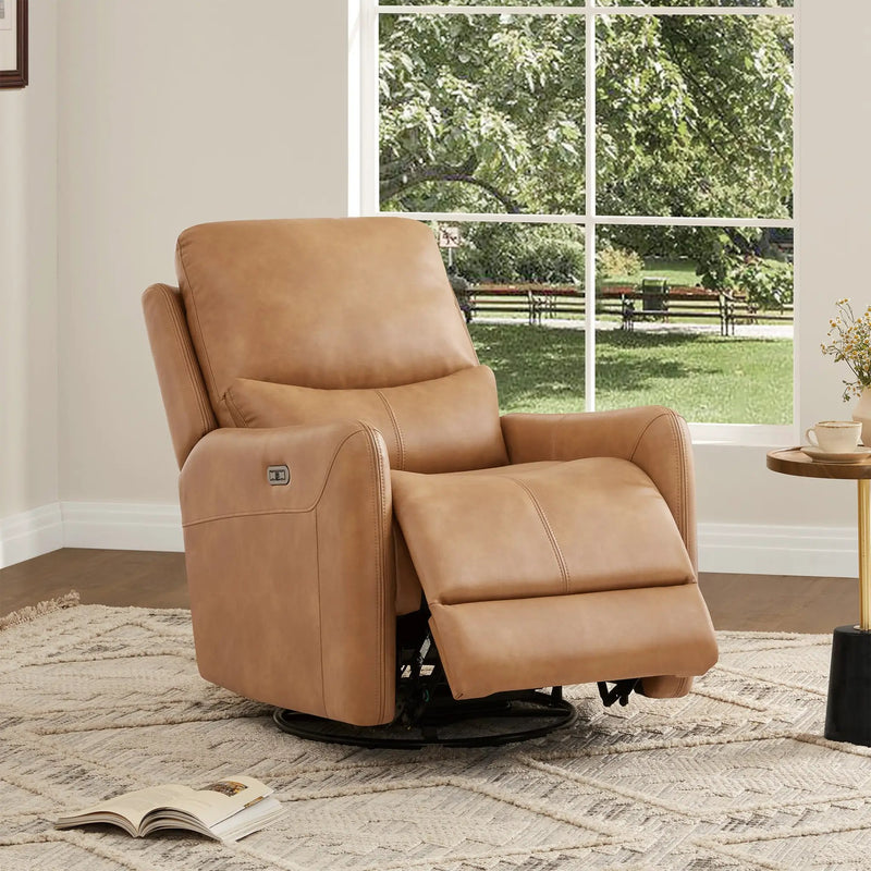 Dublin 30" Swivel Power Recliner Arm Chair Saddle by HouseOfZazla