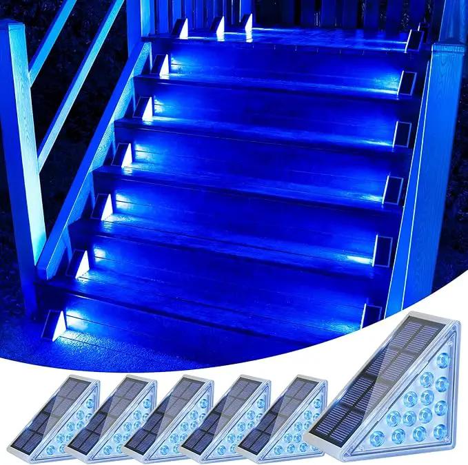 VOLISUN Solar Stair Lights 6 Pack, Solar Step Lights Outdoor Waterproof IP67, LED Outdoor Step Light,Outdoor Light Decor for Garden Stair, Deck, Front Step and Front Porch（Blue Lighting） by GreenHaven Gardens