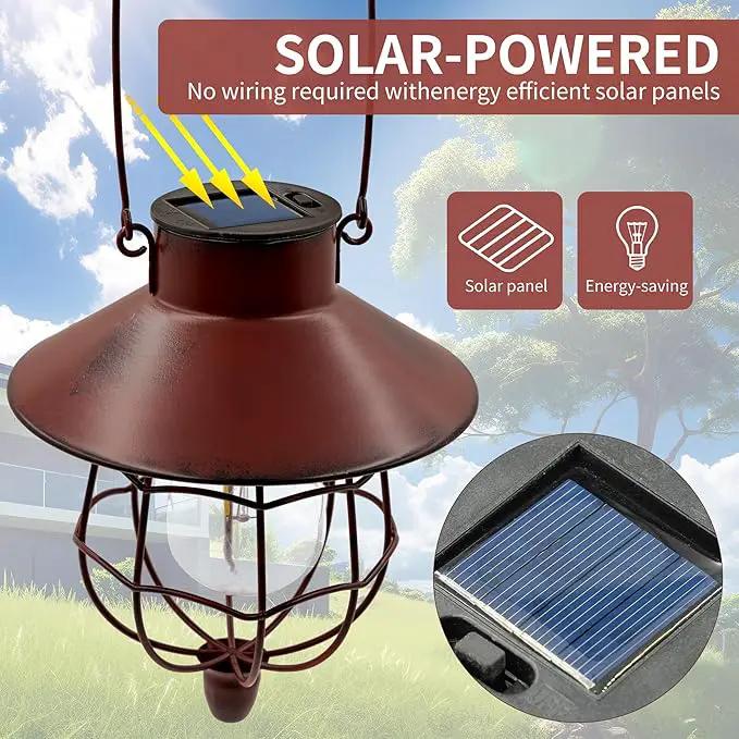 Solar Hanging Lantern Outdoor Waterproof Solar Lanterns Hanging Lights for Outside with Bright Warm White Light for Garden Patio Yard Pathway 2 Pack(Red) by GreenHaven Gardens