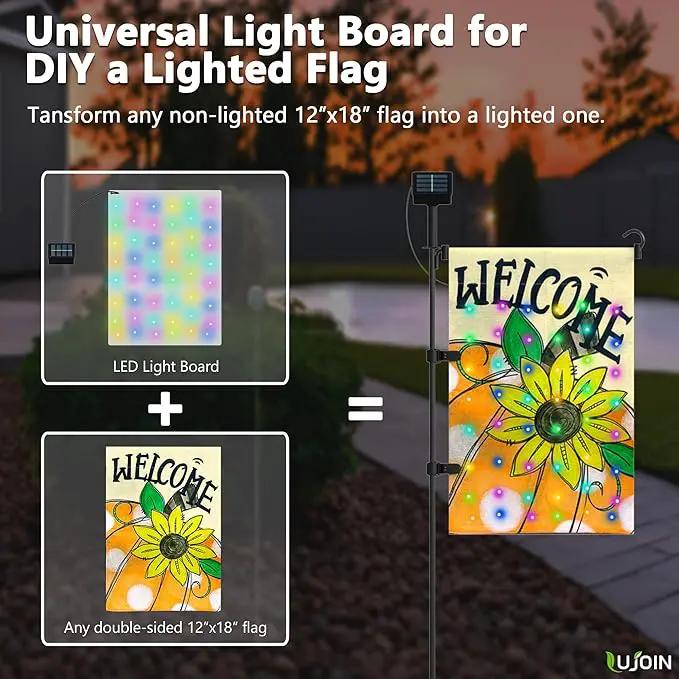 DIY Solar Garden Flag Stand with 5 Holiday Flags, Universal LED Board for DIY a Lighted 12"x18" Flag, Including Valentines Day, Easter Day, Halloween, Thanksgiving Day & Christmas Flags by GreenHaven Gardens
