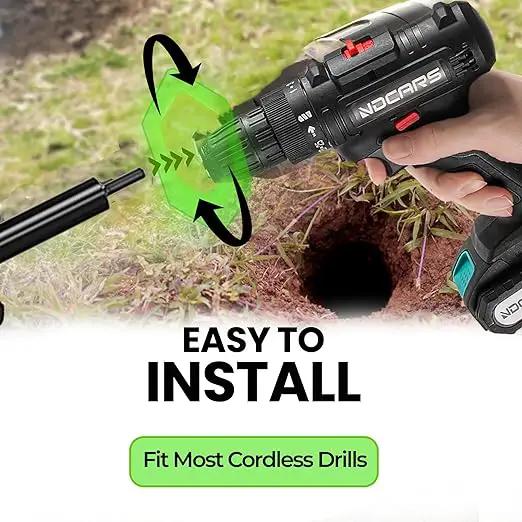 K-Brands Auger Drill Bit for Planting – 1.6 x 16 Inch - Garden Spiral Hole and Bulb Planter Tool for Umbrella Holes - Compatible with 3/8 Inch Hex Drive by GreenHaven Gardens