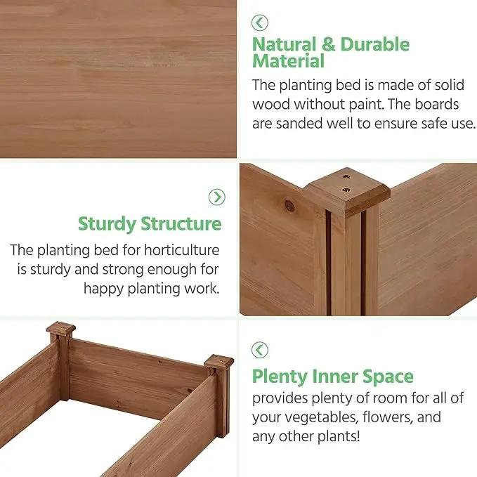 Yaheetech 8x2ft Wooden Horticulture Raised Garden Bed Divisible Elevated Planting Planter Box for Flowers/Vegetables in Backyard/Patio Outdoor, Dark Brown, 95 x 25 x 11in by GreenHaven Gardens