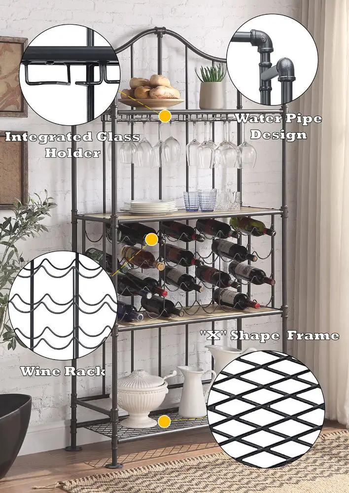 Edina - Wine Rack - Oak & Sandy Black by Unique Piece Furniture