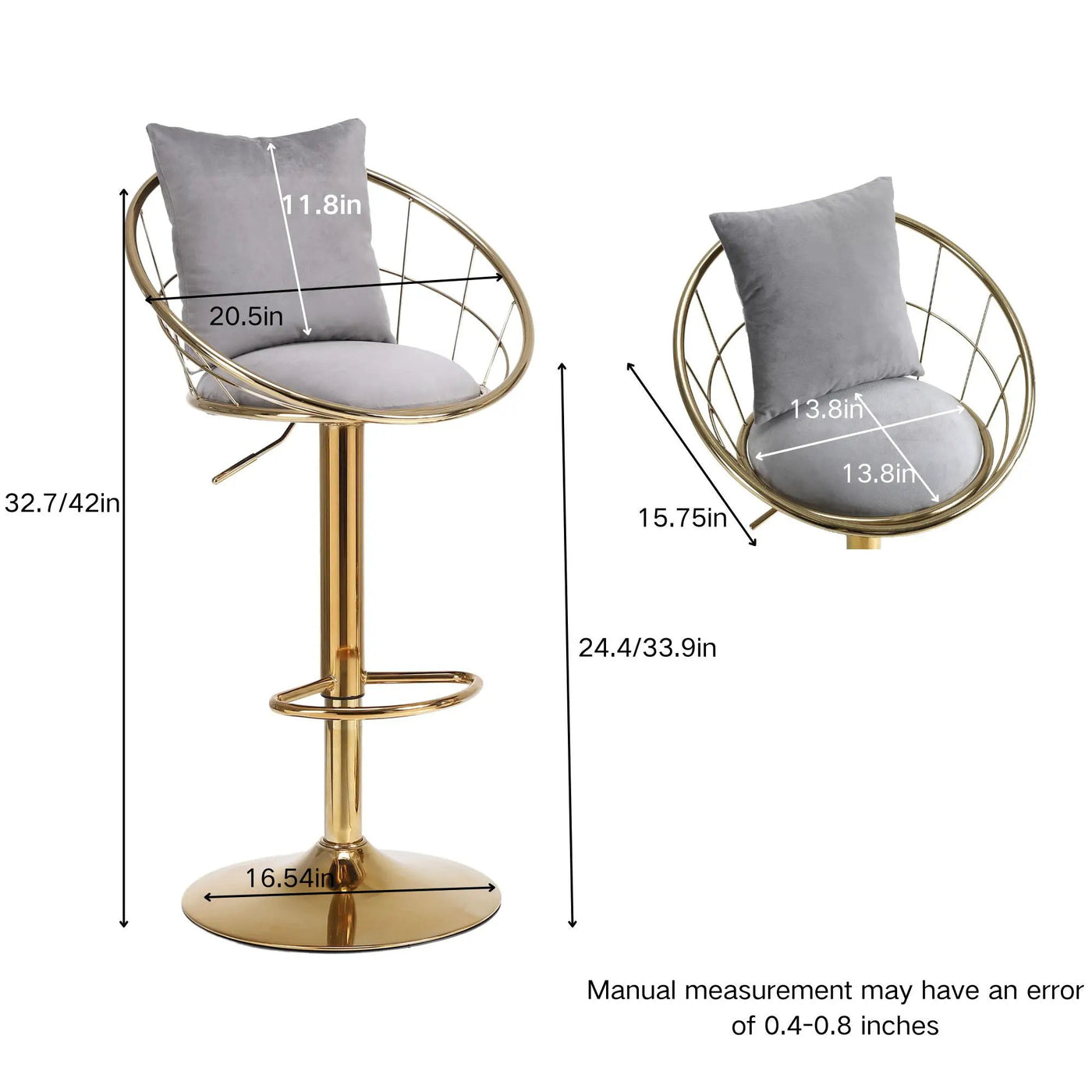Unique Design Bar Chair, 360 Degree Rotation, Adjustable Height, Suitable For Dining Room And Bar by HouseOfZazla