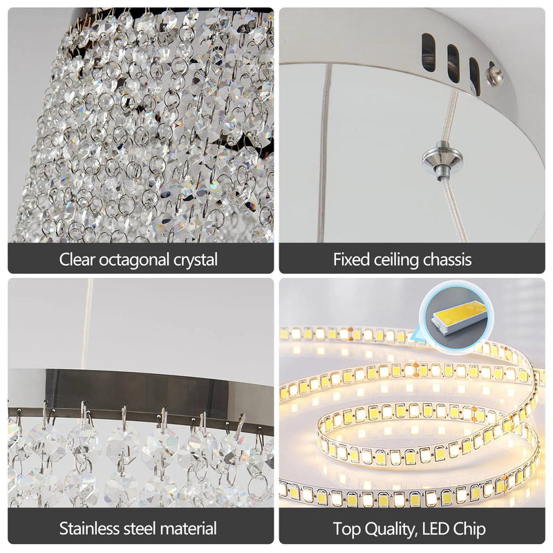 16-Inch Luxury Crystal LED Chandelier by HouseOfZazla