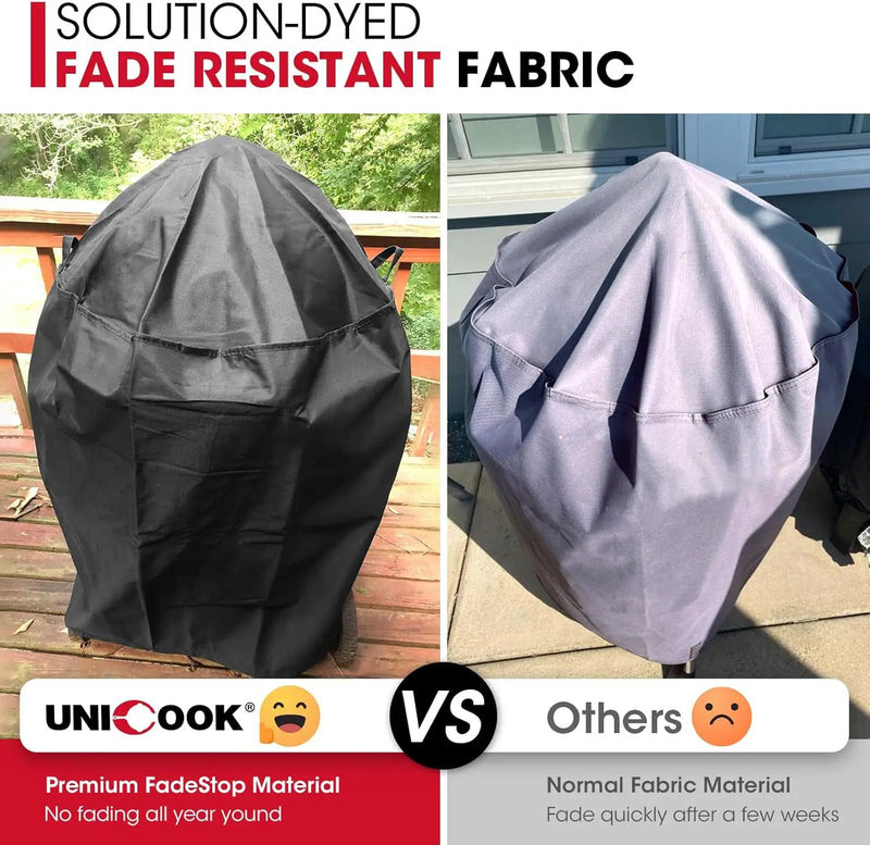 Unicook Round Smoker Cover 30 Inch, Heavy Duty Waterproof Charcoal Kettle BBQ Grill Cover, Fade Resistant Barrel Protector, Fits Weber Char-Griller Akorn Kamado and More, 30" Dia x 36" H by GreenHaven Gardens